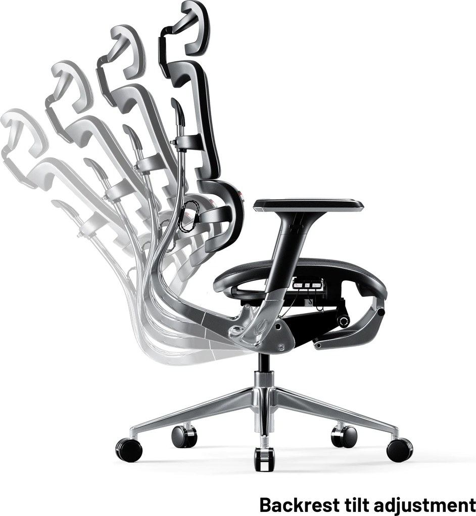 Ergonomická kancelárska stolička s podnožkou Normal Size, čierna: Diablo V-Master