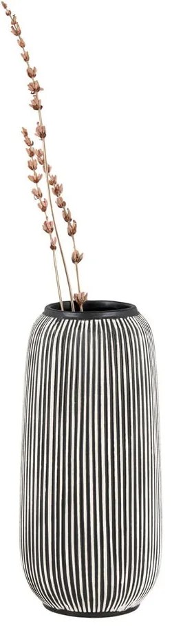 Čierno-biela váza z kameňa (výška 20 cm) – House Nordic