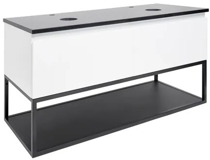 Kúpeľňová skrinka s krycou doskou SAT B-Way 119x30x45 cm biela lesk BWAY120WZF, 1 ks