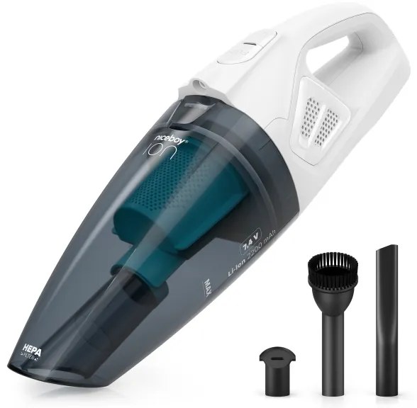 Niceboy ION Hurricane R1 - Nabíjací ručný vysávač 50W/2200 mAh biela/modrá
