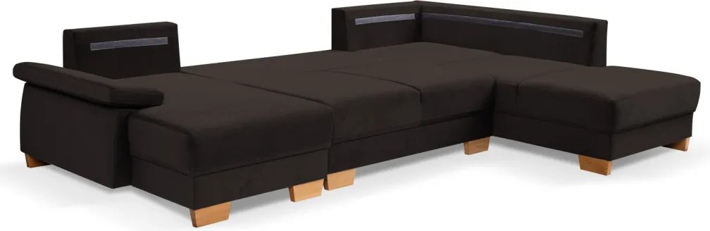 Sedacia súprava Chivas, tvar pravé U, temne hnedá látka