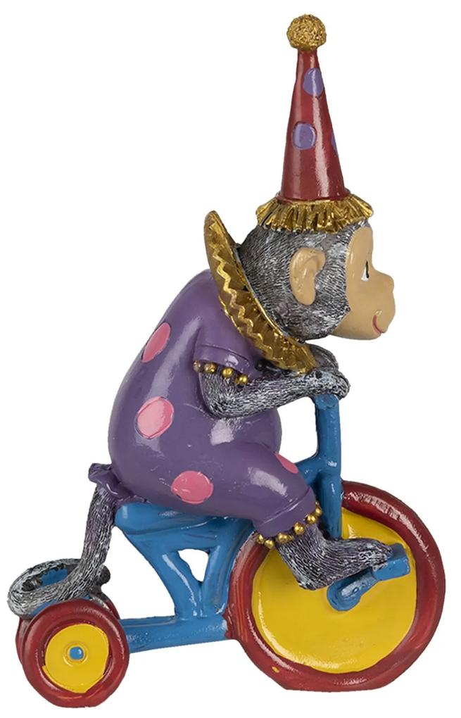 Dekoratívne soška cirkusové opice na bicykli - 18 * 11 * 20 cm