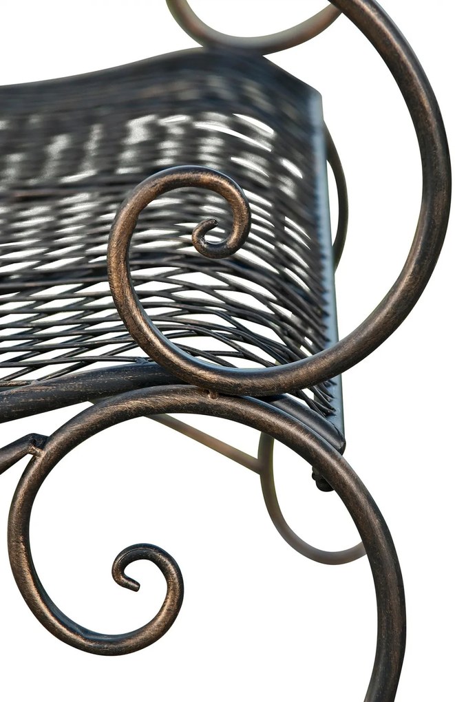 Rustikálna kovová lavička Tar - Bronzová