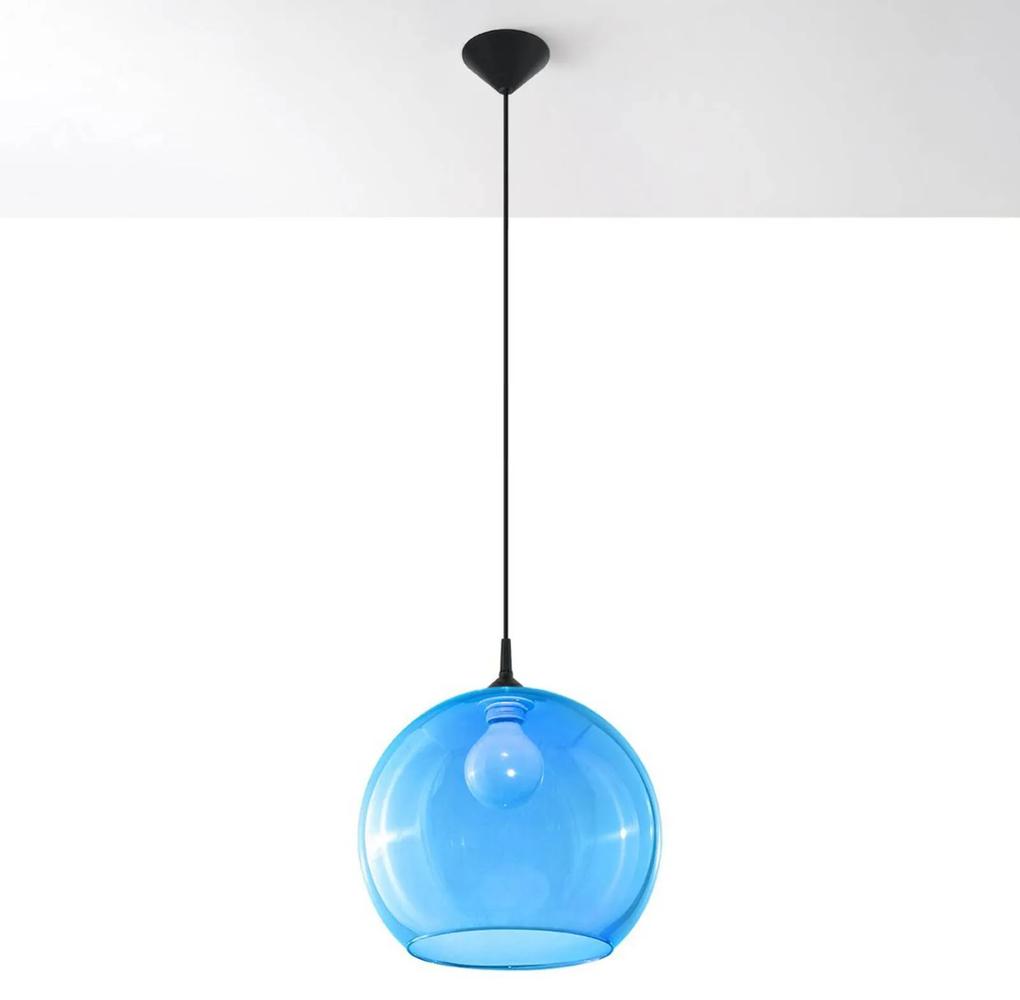 Závesná lampa Colour, sklenené tienidlo modré