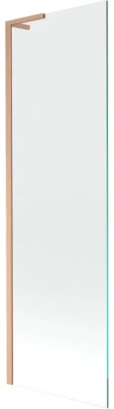 Mexen Next L, 1-krídlová vaňová zástena 60 x 150 cm, 6mm číre sklo, medený profil, 895-060-000-03-00-65