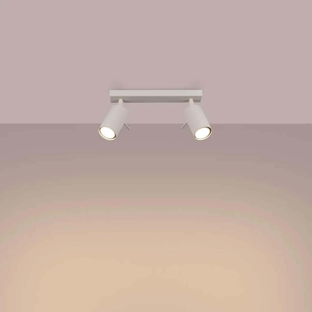 Bodové svietidlo Ring, 2x béžové kovové tienidlo, (možnosť polohovania)