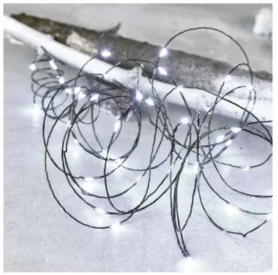 Vánoční LED řetěz Nanos zelený s časovačem 4 m studená bílá