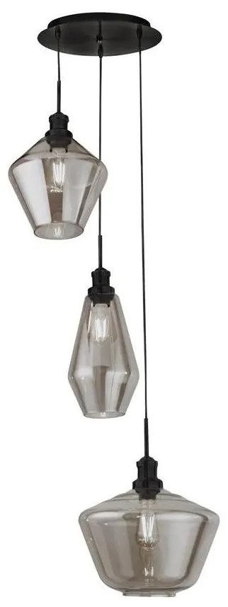 Searchlight 5423-3BK - Luster na lanku MIA 3xE27/60W/230V čierna