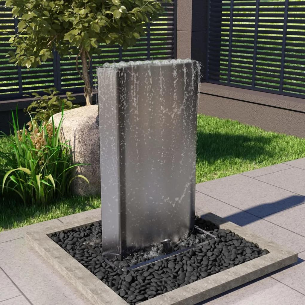 vidaXL Záhradná fontána, strieborná 60,2x37x122,1 cm, oceľ