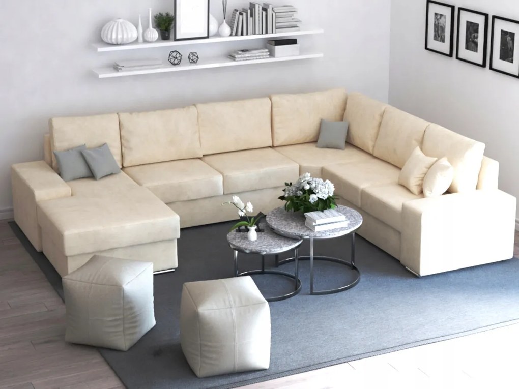 Veľká rohová sedačka Tvar U vankúše 350x275x175 Rohová pohovka Oxford O-sofa
