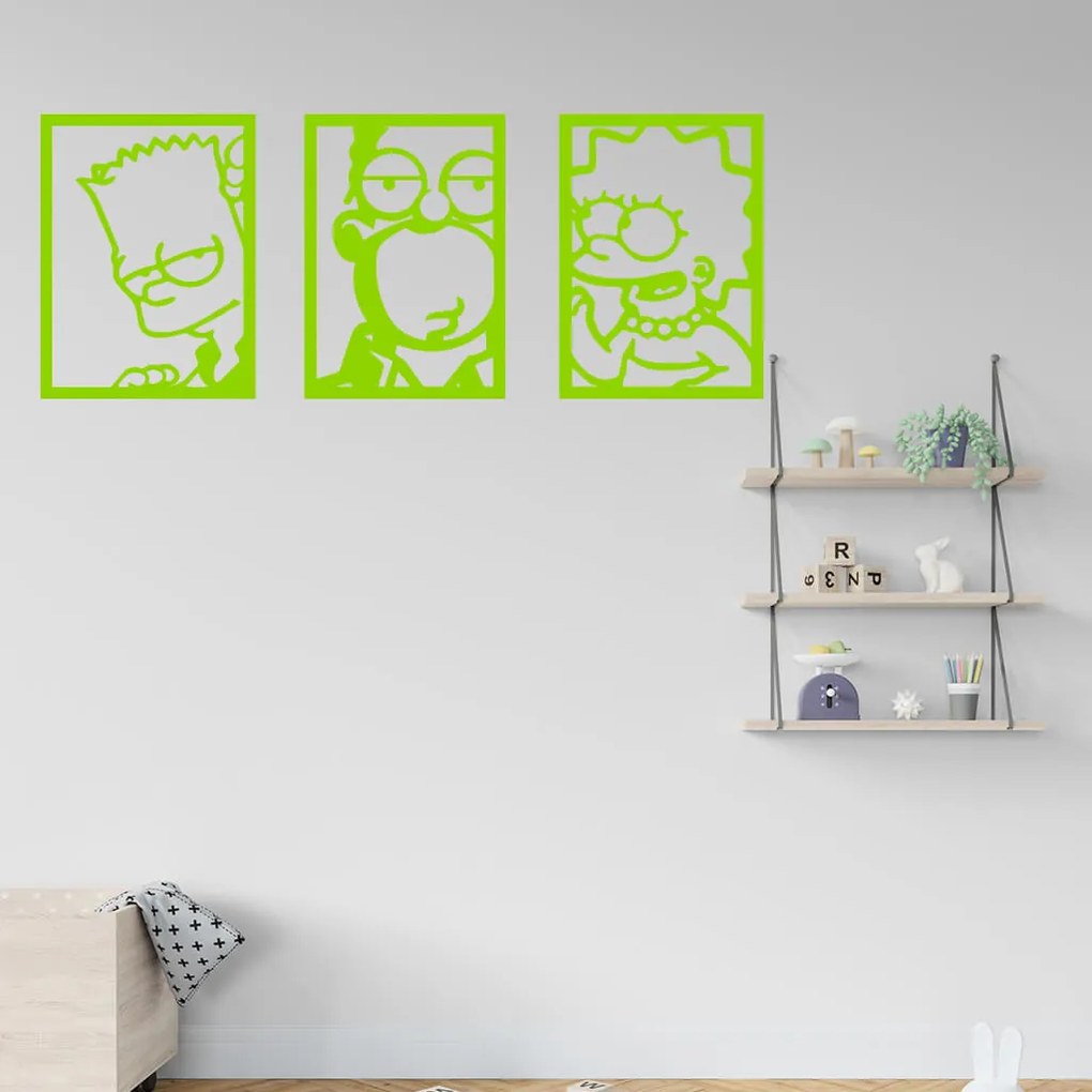 Veselá Stena Samolepka Bart Homer Lisa Simpsonovci Farba: zelená, Veľkosť: 100 x 39 cm