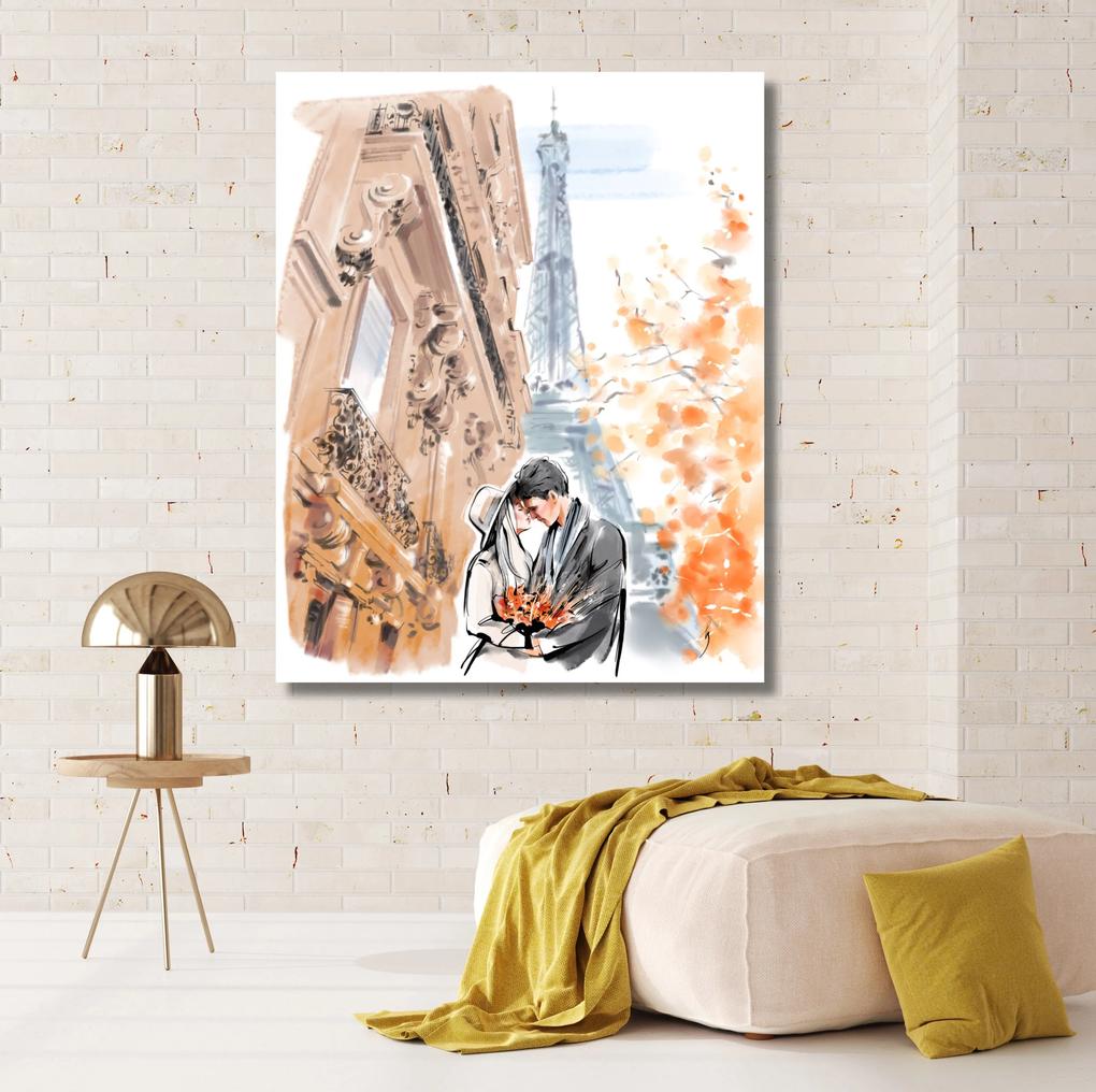 Gario Obraz na plátne Paríž Pár lásky prechádzka - Irina Sadykova Rozmery: 30 x 30 cm