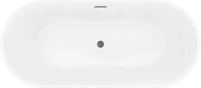 Mexen Yara, voľne stojaca ryhovaná vaňa 170 x 75 cm, biela-čierna, grafitový prepad, 52861707575-95