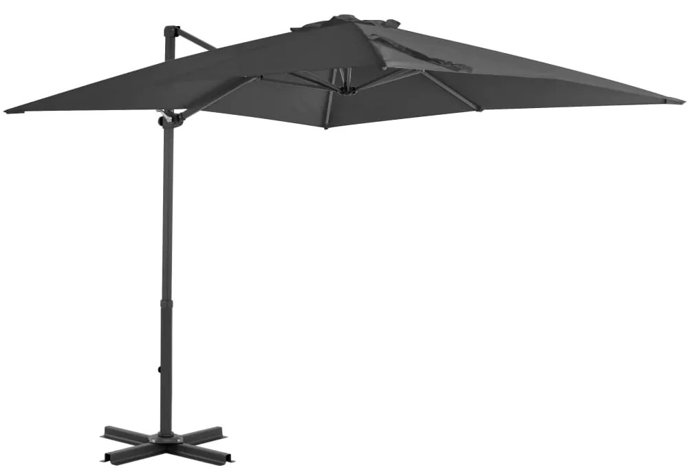 vidaXL Závesný slnečník s hliníkovou tyčou antracitový 250x250 cm