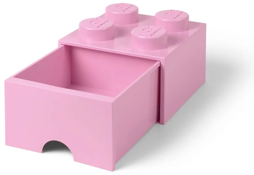 Svetloružový úložný box štvorec LEGO®