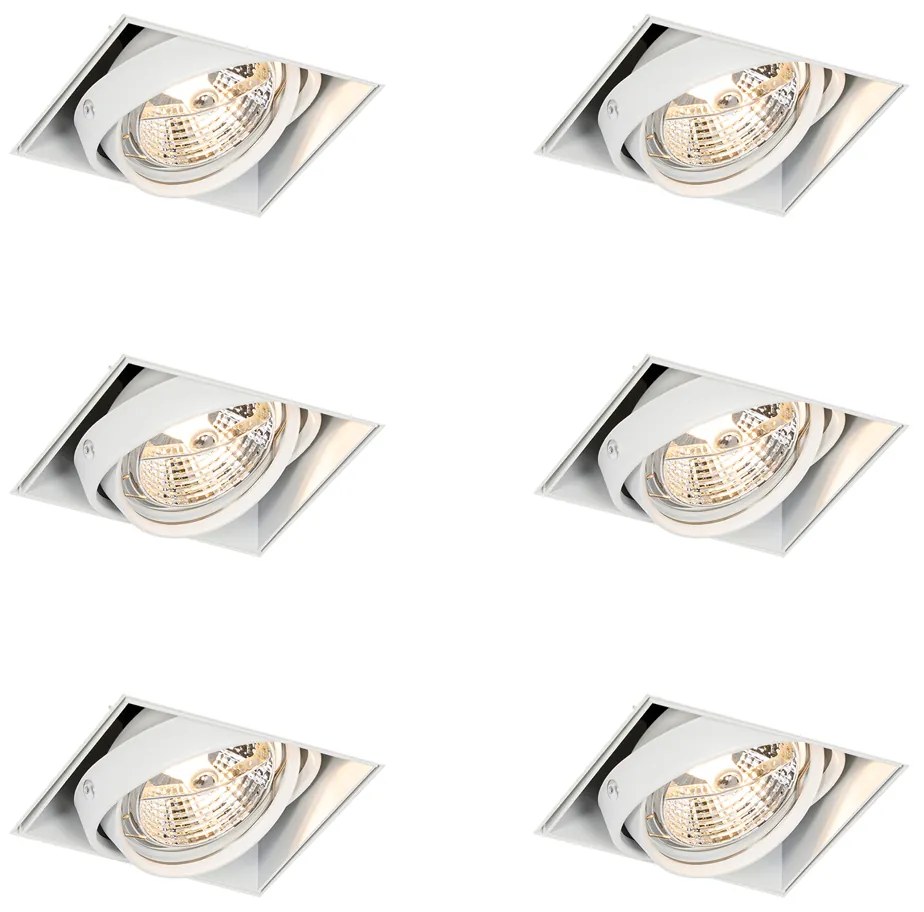 Sada 6 zapustených bodových svetiel biela GU10 AR70 bezrámikové - Oneon