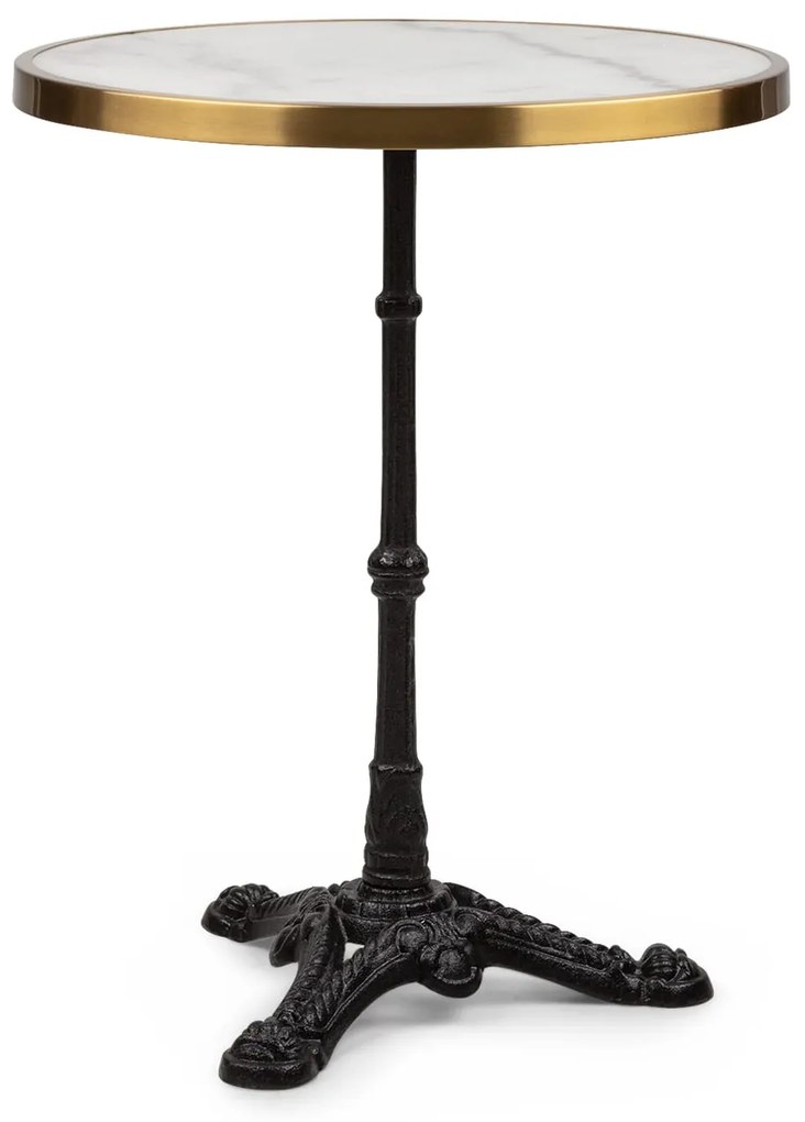 Patras Lux, bistro stôl s trojnohým podstavcom, mramorový stôl, Ø: 57,5 cm, výška: 72 cm