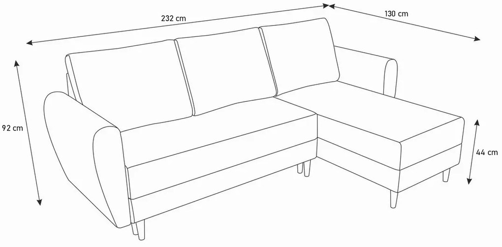 Rohová sedacia súprava PIVEK, 232x92x130 itaka 16