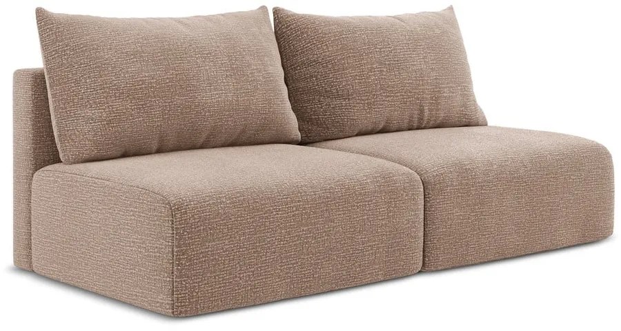 Svetlohnedá rozkladacia/s úložným priestorom pohovka 216 cm Kalena – Makamii