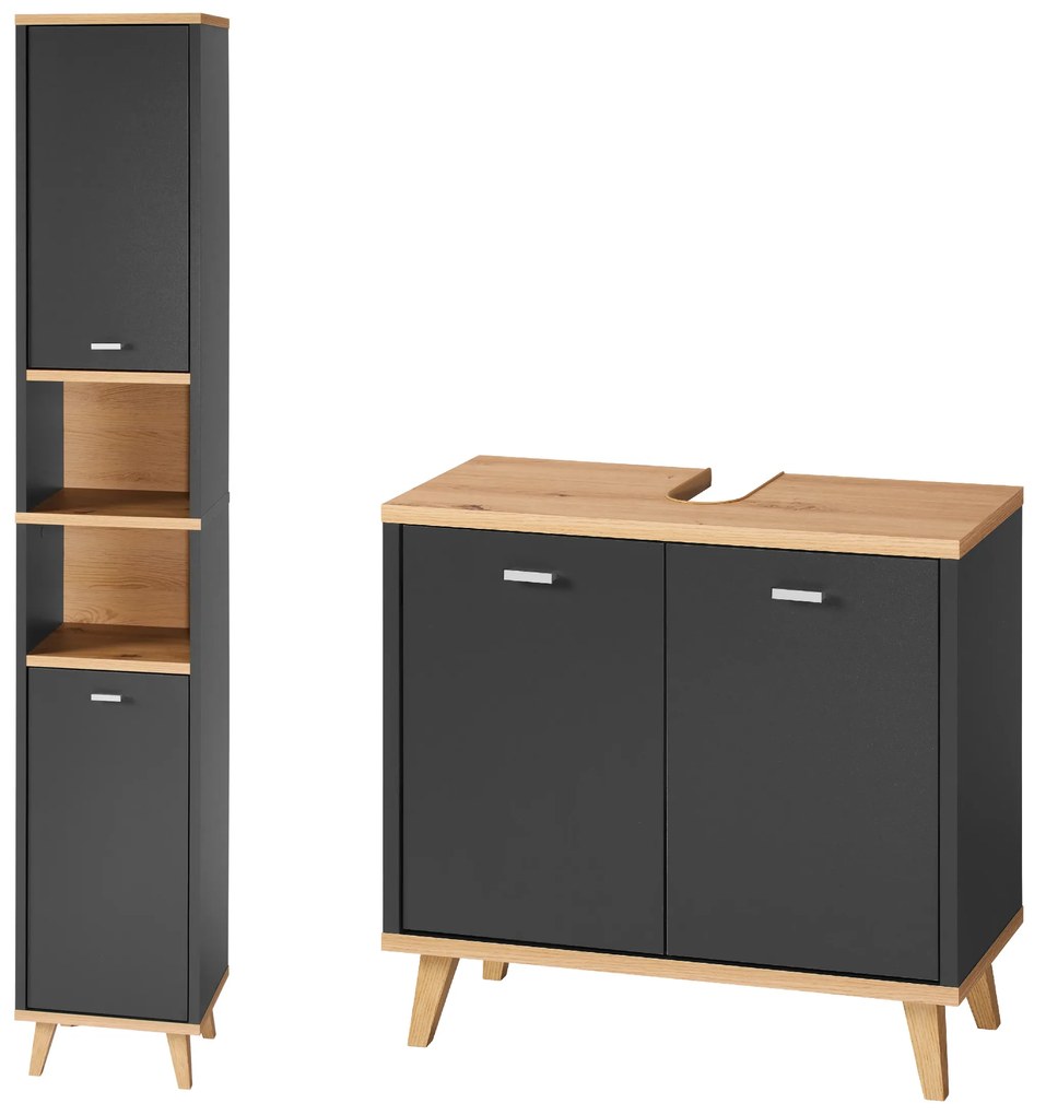 Livarno®  Vysoká skrinka do kúpeľne Corfu + Skrinka pod umývadlo Corfu  (800011625)