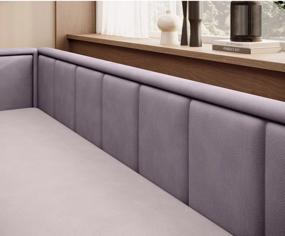 Ružová ženilková rozkladacia/s úložným priestorom pohovka 214 cm Fulgeo – ELTAP