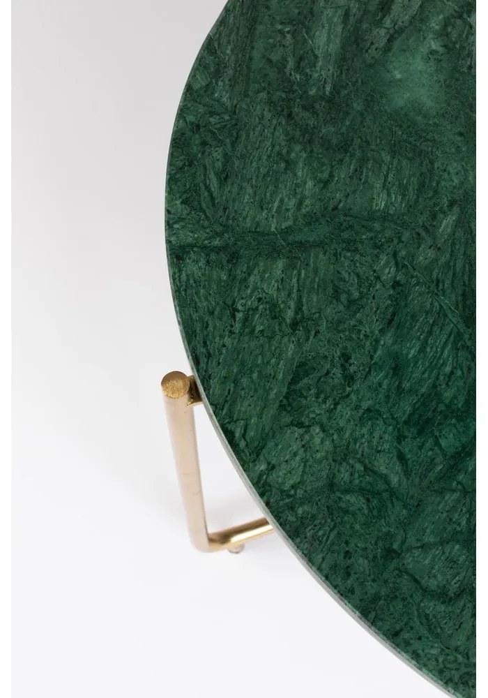 Okrúhly konferenčný stolík s mramorovou doskou v zeleno-zlatej farbe ø 70 cm Timpa – White Label