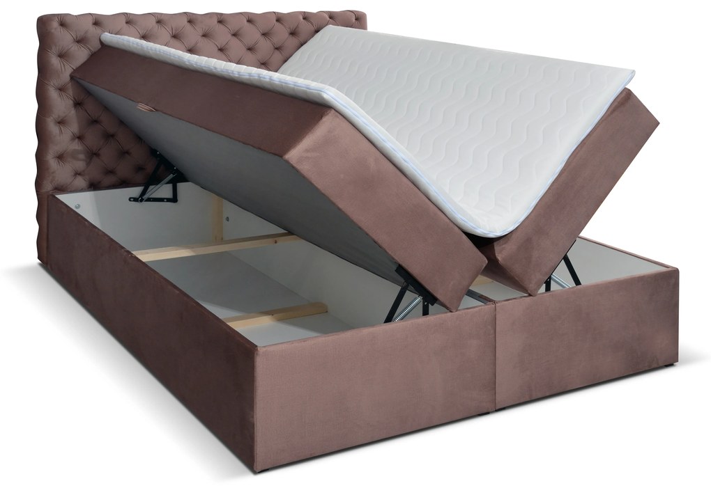 Manželská posteľ Boxspring 180 cm Orimis (hnedá). Akcia -20%. Vlastná spoľahlivá doprava až k Vám domov. 1033251