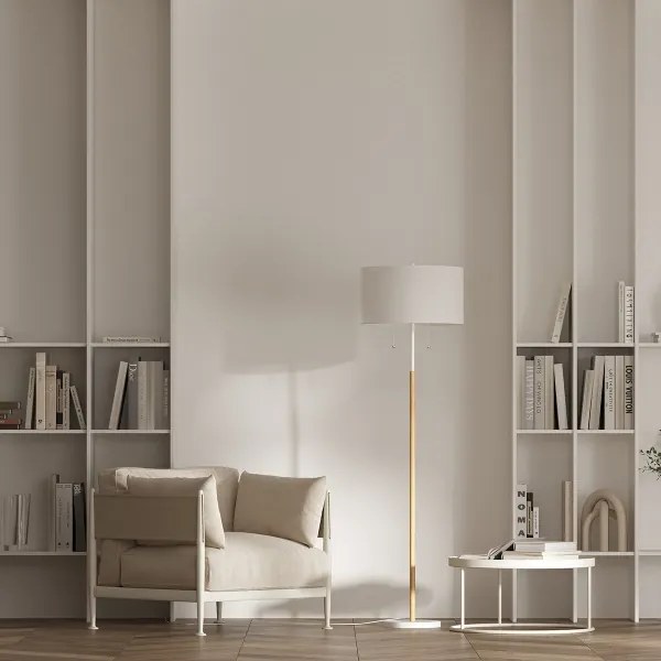 Stojacia lampa FOGO 2xE27/15W/230V biela/béžová