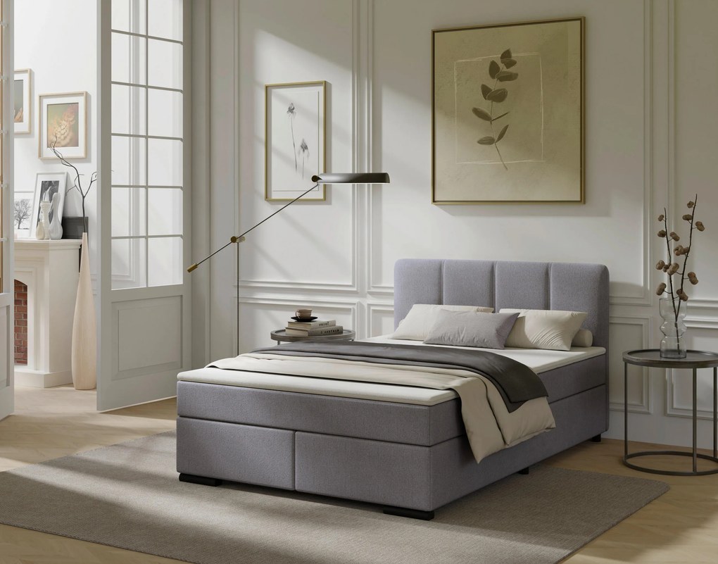 XXXLutz BOXSPRINGOVÁ POSTEĽ, 120/200 cm svetlosivá MID.YOU - Online Only spálne - 002784001206