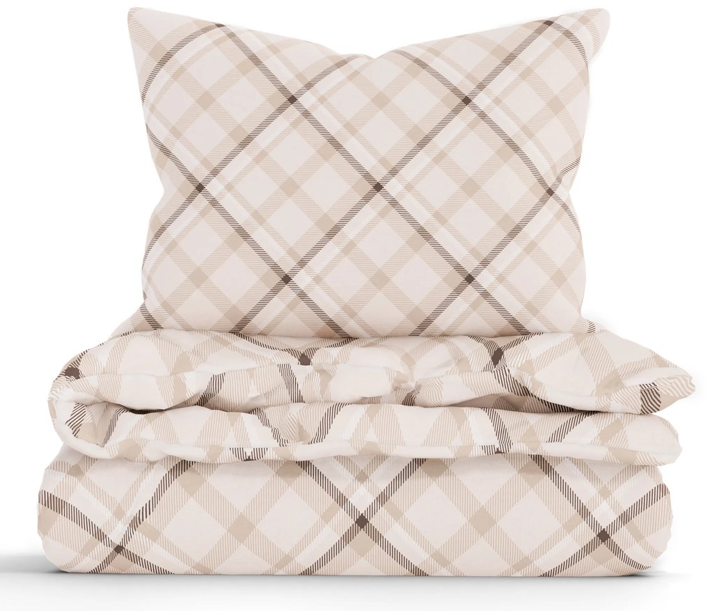 Bavlnené obliečky Renforcé – Káro krémové