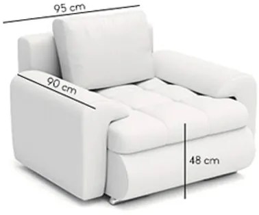 Luxusné pohodlné kreslo bielo sivej farby 95 x 90 cm