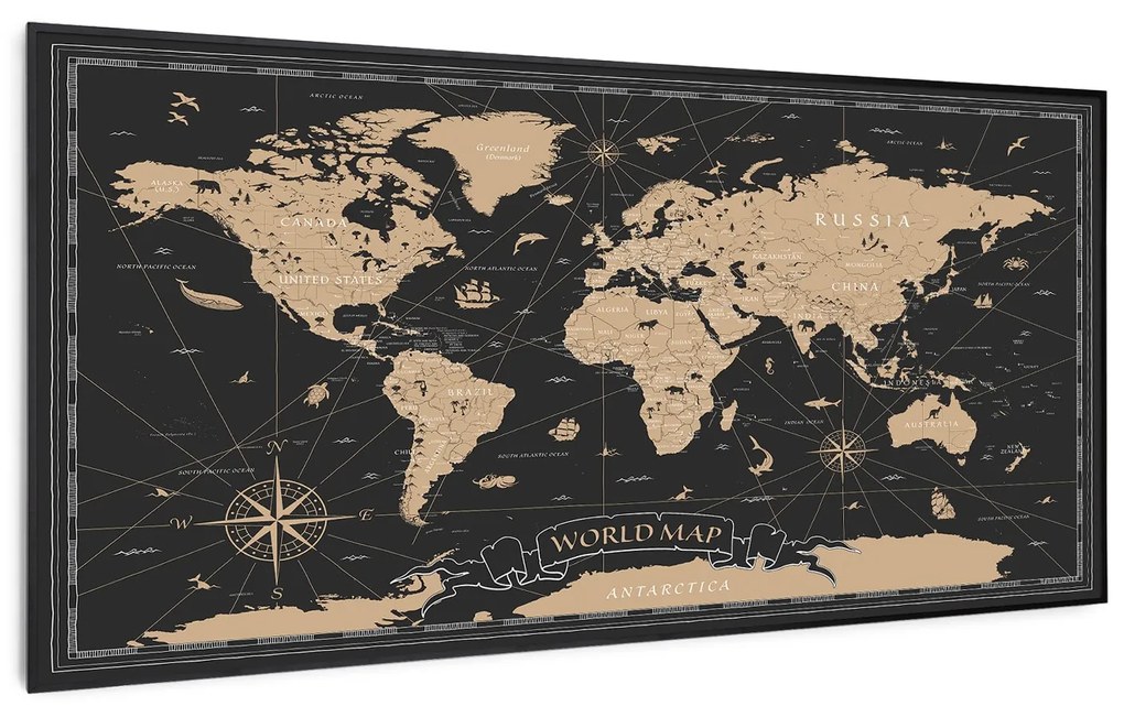 Wonderwall Air Art Smart, infračervený ohrievač, 120 x 60 cm, 700 W, nočná mapa