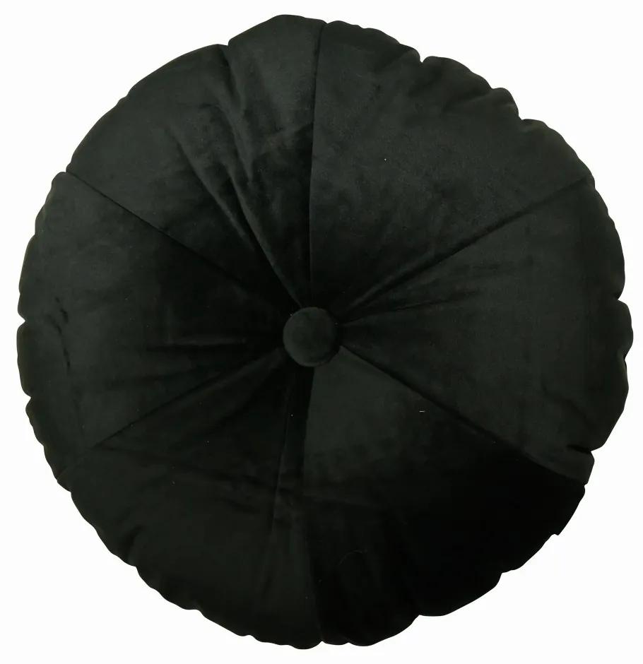 Čierny guľatý zamatový vankúš Felis - 40 * 40 * 10cm