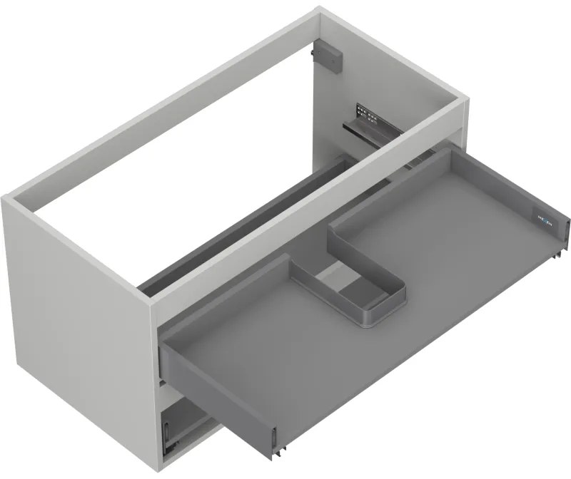Mexen Box-A, závesná skrinka 90 cm, 2 zásuvky, matná sivá, 91AX0-0900-470-2-62