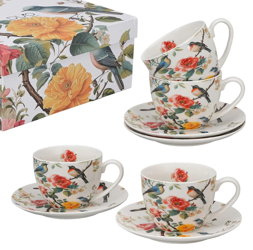 Porcelánová šálka s podšálkou April 270 ml sada 2ks