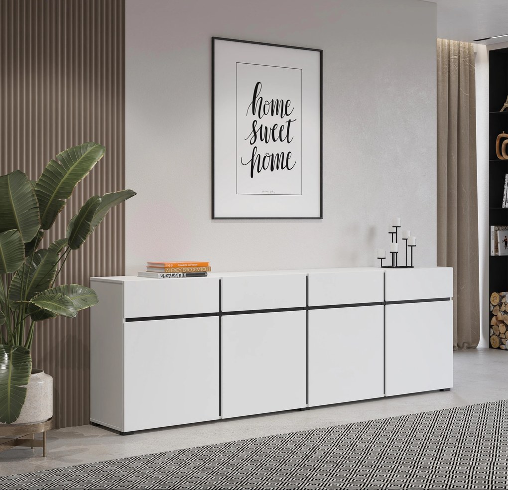 Komoda Crossroad W25 (čierna + biela). Akcia -10%. Vlastná spoľahlivá doprava až k Vám domov. 1118157