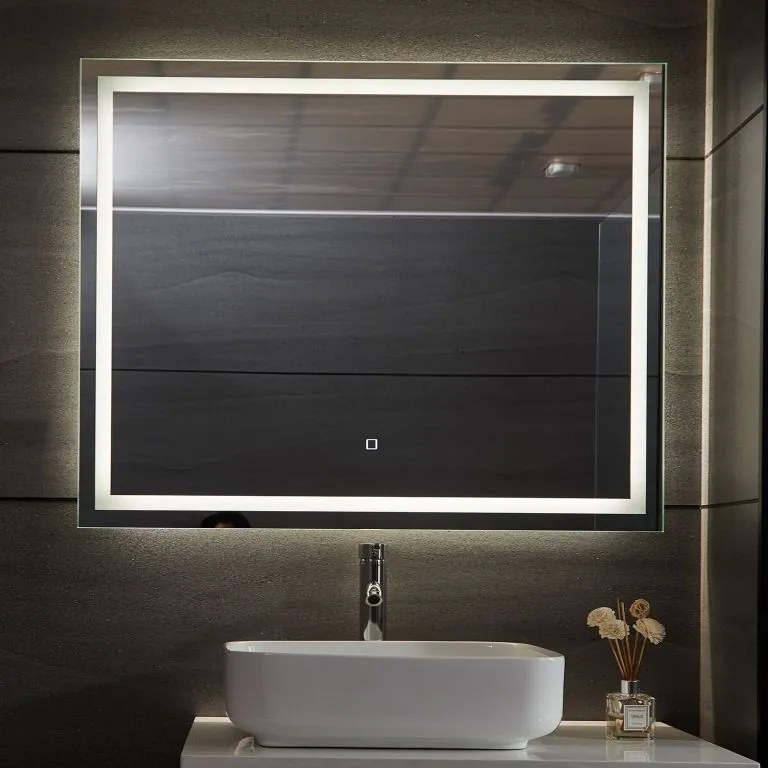 AQUAMARIN kúpeľňové zrkadlo s LED osvetlením, 100 x 80 cm