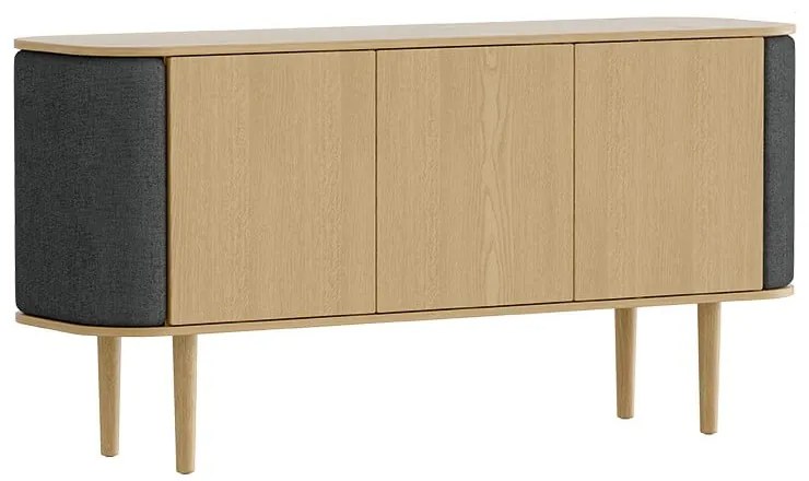 Nízka komoda v dekore duba v antracitovo-prírodnej farbe 150x75 cm Treasures – UMAGE