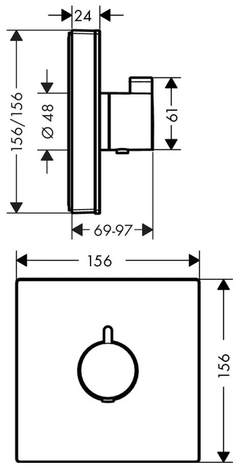 Hansgrohe ShowerSelect Glass, termostat HighFlow pod omietku, biela/chrómová, HAN-15734400