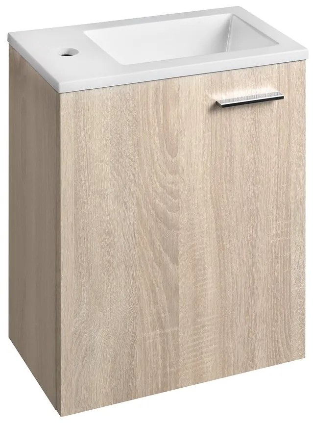 Aqualine Aqualine, ZOJA skrinka s keramickým umývadlom 40x22 cm, dub platin, 51049DP-01