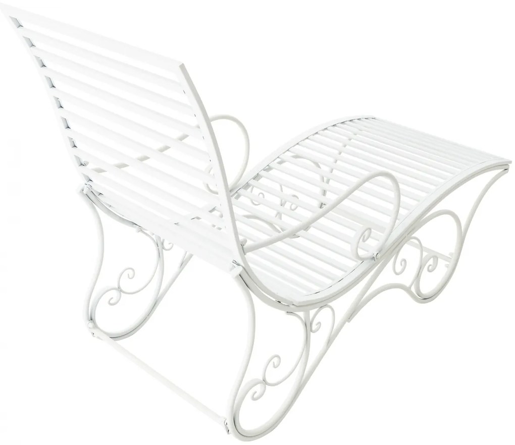 Kovová záhradné lehátko Amiens - Biela