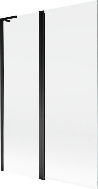 Mexen Mist L, 2-krídlová vaňová zástena 110 x 150 cm, číre sklo, čierny profil, 8A9L-120-011-70-00