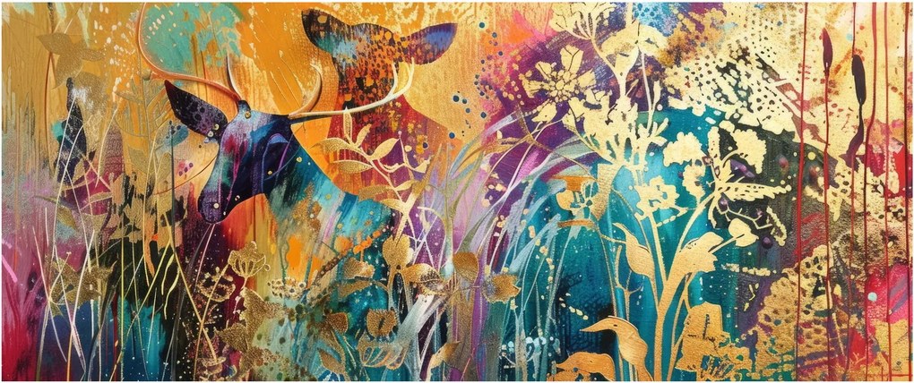 Obraz - Abstraktná maľba prírody (120x50 cm)