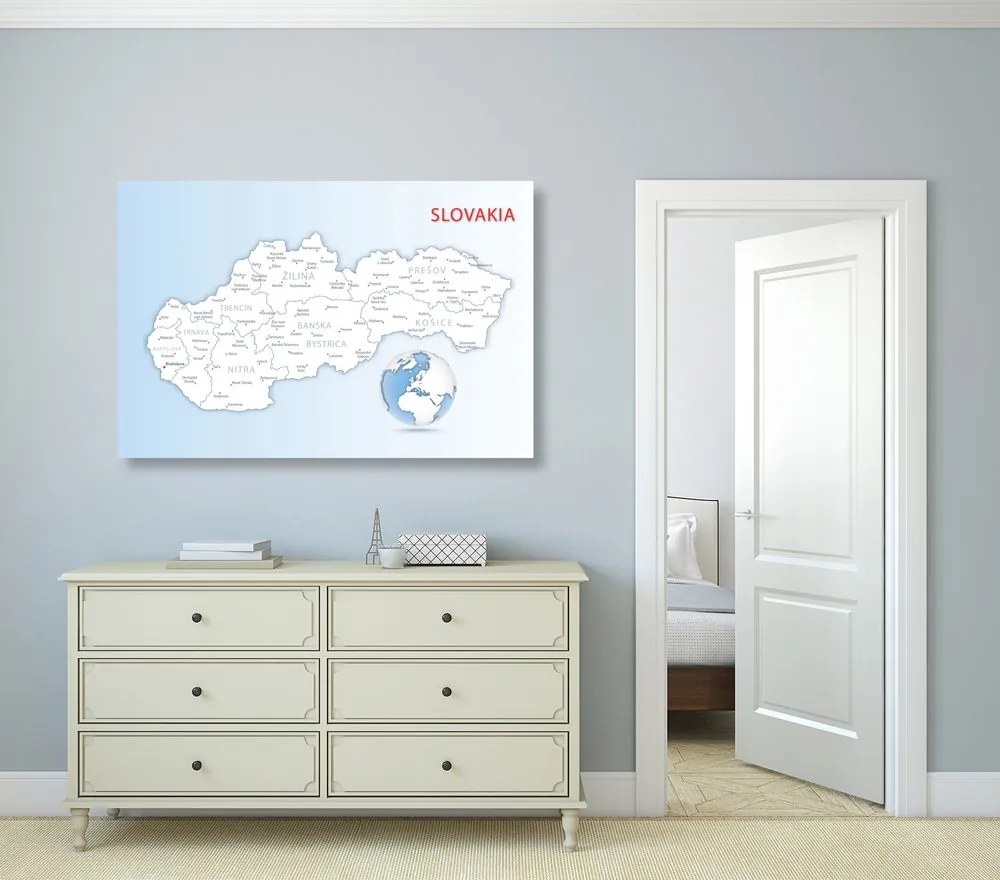 Obraz podrobná mapa Slovenska