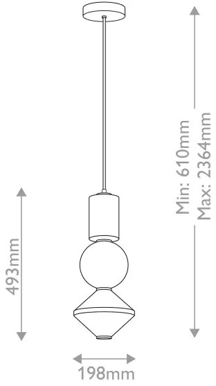 Alora Mood ALM-BIJOU-P3-MB - LED luster na lane BIJOU LED/20W/230V 3000K čierna