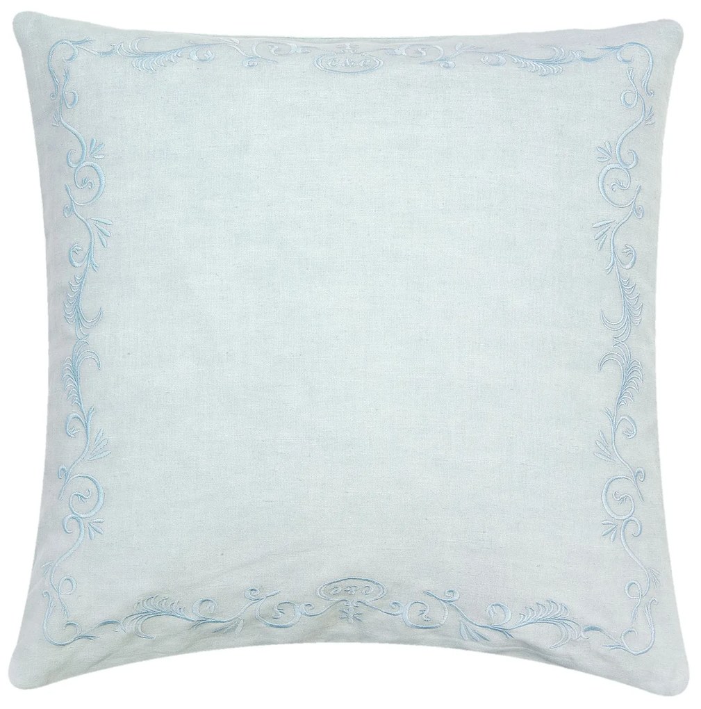 Svetlo modrý bavlnený poťah na vankúš French Flower - 50 * 50 cm
