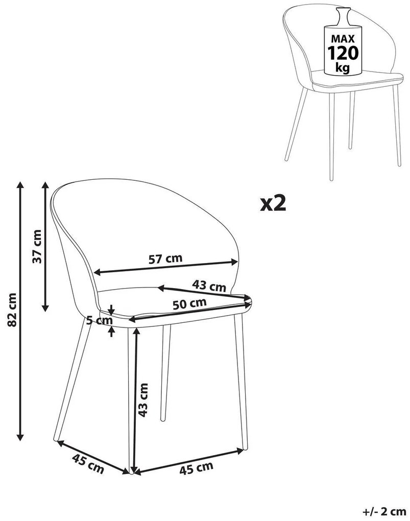 Set 2 ks jedálenských stoličiek Masza (béžová). Vlastná spoľahlivá doprava až k Vám domov. 1081288