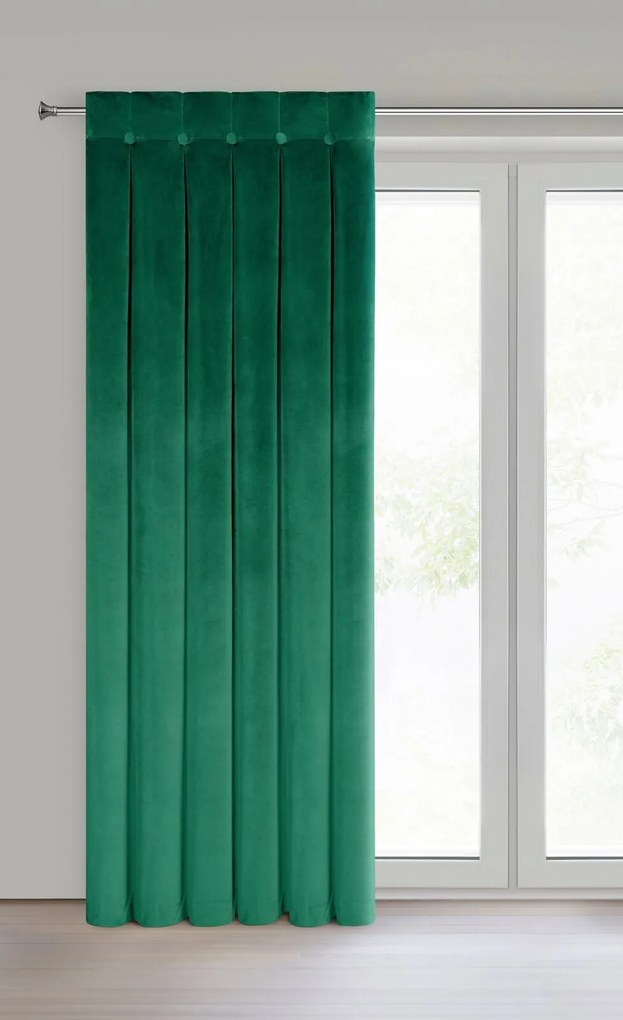 ZATEMŇOVACÍ ZÁVES NA PÚTKACH ALITA 85X250 CM TMAVOZELENÁ