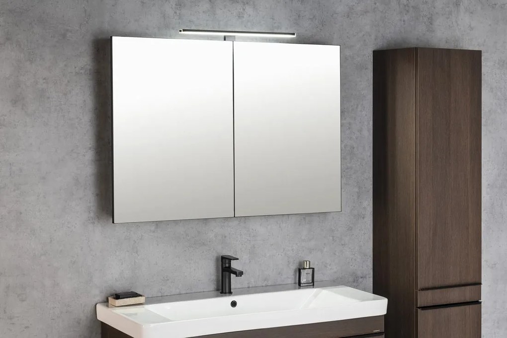 Sapho Sapho, GRETA galérka s LED osvetlením, 81x70x14cm, čierna mat, GR085-0035