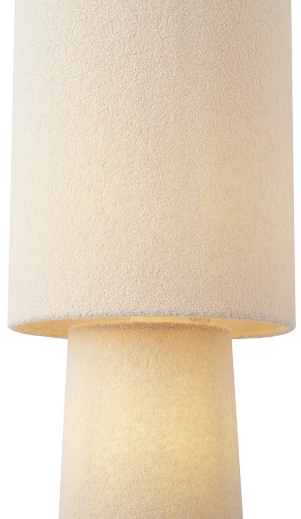 Japandi stojacia lampa béžová látka Teddy 2-svetlá - Trompet